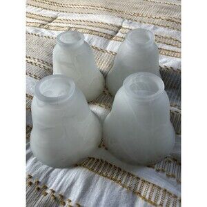 Bell Alabaster Glass Light Shades 4 Shades w/ 2-1/8-in Fitter Setscrew Fitter